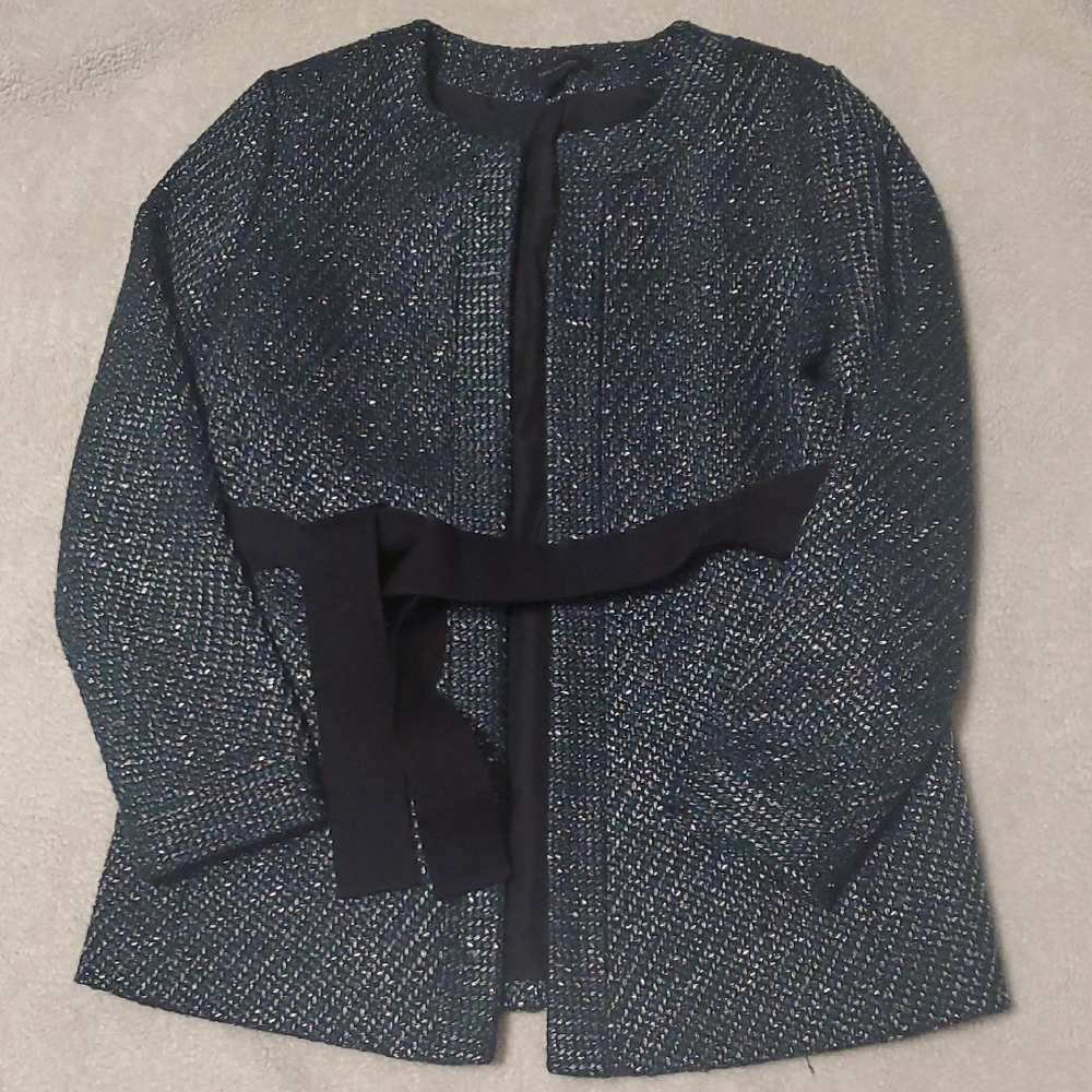 Ann Taylor Green tweed jacket sz s